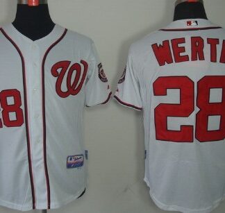 Washington Nationals #28 Jayson Werth White Jersey