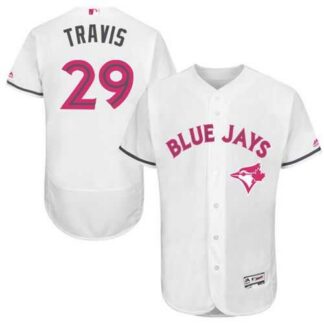 Toronto Blue Jays #29 Devon Travis White Flexbase Collection 2016 Mother's Day Stitched Baseball Jersey Jiasu