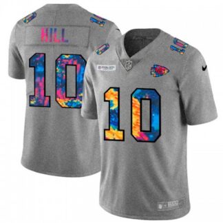 Kansas City Chiefs #10 Tyreek Hill Men’s Nike Multi-Color 2020 NFL Crucial Catch NFL Jersey Greyheather