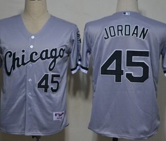 Chicago White Sox #45 Michael Jordan Gray Jerseys