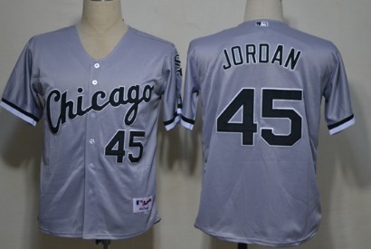 Chicago White Sox #45 Michael Jordan Gray Jerseys
