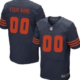 Men's Nike Chicago Bears Customized Blue With Orange Elite Jersey
