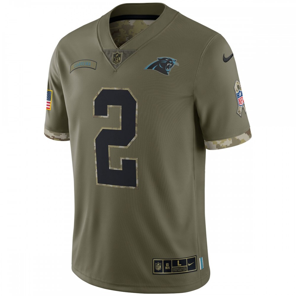 D.J. Moore Carolina Panthers Nike 2022 Salute To Service Limited Jersey - Olive - Image 2