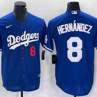 Men's Los Angeles Dodgers #8 Enrique Hernandez Blue Flex Base Stitched Baseball Jersey