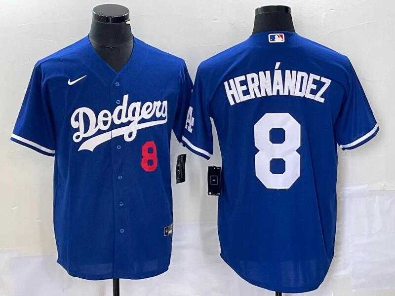 Men's Los Angeles Dodgers #8 Enrique Hernandez Blue Flex Base Stitched Baseball Jersey