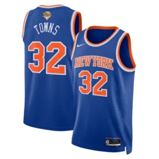 Men's New York Knicks #32 Karl-Anthony Towns Nike Blue 2026 NBA Finals Patch Swingman Icon Edition Jersey