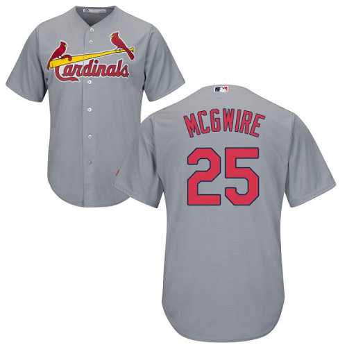 Men's St Louis Cardinals #25 Mark McGwire Grey Cool Base Stitched Jersey Dzhi
