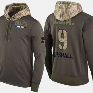 Nike Blues 9 Scottie Upshall Olive Salute To Service Pullover Hoodie