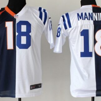 Nike Indianapolis Colts&Denver Broncos #18 Peyton Manning Blue/White Two Tone Kids Jersey