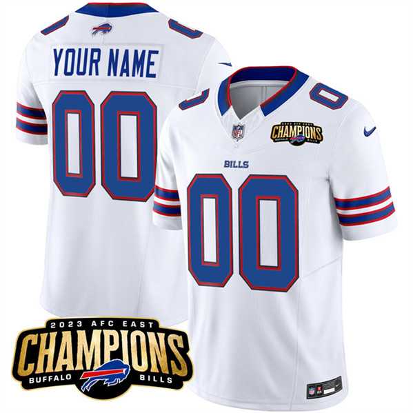 Men & Women & Youth Buffalo Bills Active Player Custom White 2023 F.U.S.E. AFC East Champions Ptach Football Stitch...