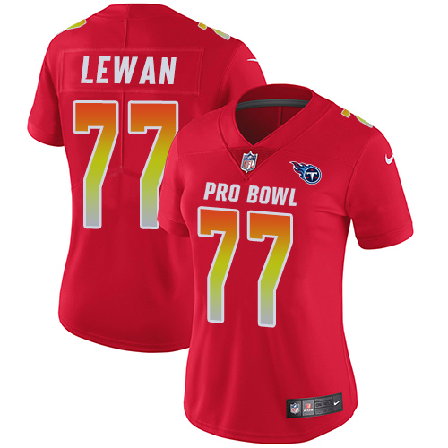 Nike Tennessee Titans #77 Taylor Lewan Red Women’s Stitched NFL Limited AFC 2018 Pro Bowl Jersey