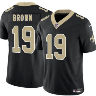 Men's New Orleans Saints #19 Barion Brown Black 2026 Draft F.U.S.E Vapor Limited Football Stitched Jersey