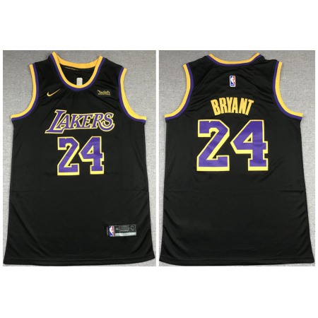 Men's Los Angeles Lakers #24 Kobe Bryant Black Stitched NBA Jersey WIVH