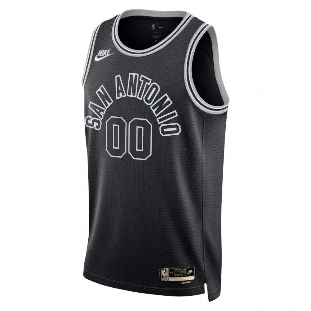 San Antonio Spurs Nike Unisex 2022/23 Custom Swingman Jersey - Classic Edition - Black - Image 2