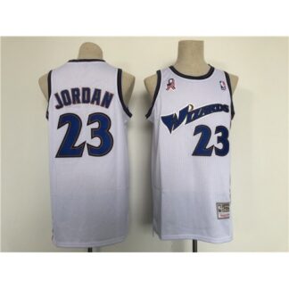Men's Washington Wizards #23 Michael Jordan White Throwback Stitched Jersey RRFE