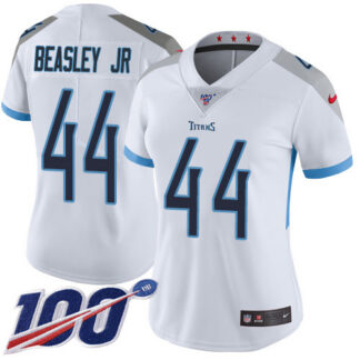 Nike Tennessee Titans #44 Vic Beasley Jr White Women’s Stitched NFL 100th Season Vapor Untouchable Limited Jersey