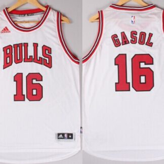 Chicago Bulls #16 Pau Gasol Revolution 30 Swingman 2014 New White Jersey