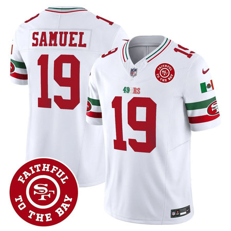 Youth San Francisco 49ers #19 Deebo Samuel White Mexico Faithful To The Bay Patch Vapor F.U.S.E. Limited Jersey