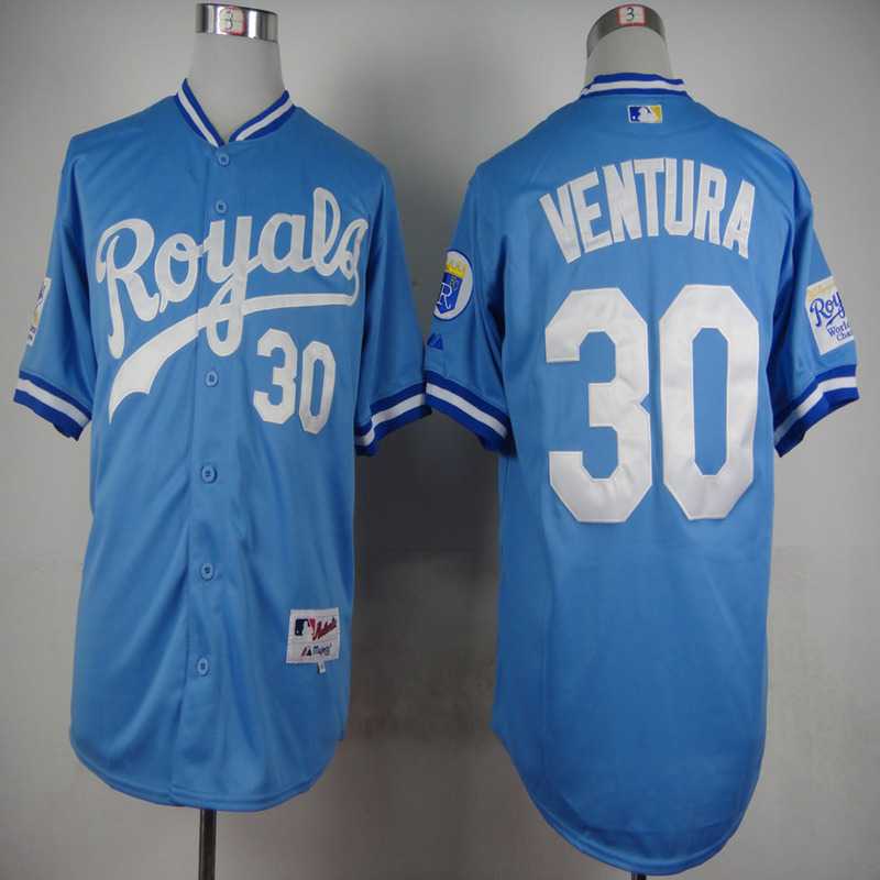 Kansas City Royals #30 Ventura 1985 Throwback Light Blue Cool Base Jerseys