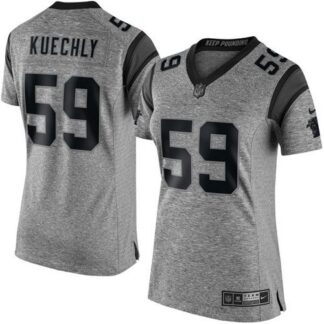 Nike Carolina Panthers #59 Luke Kuechly Gray Women’s Stitched NFL Limited Gridiron Gray Jersey