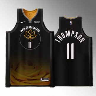 Men's Golden State Warriors #11 Klay Thompson 2022/2023 Black City edition Stitched Basketball Jersey CIVZ