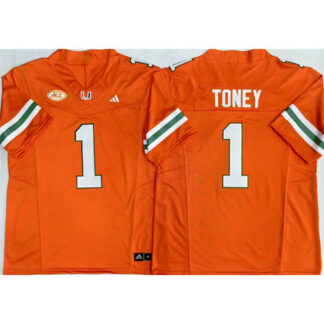 Youth Miami Hurricanes #1 Malachi Toney Orange Vapor F.U.S.E. Limited Jersey
